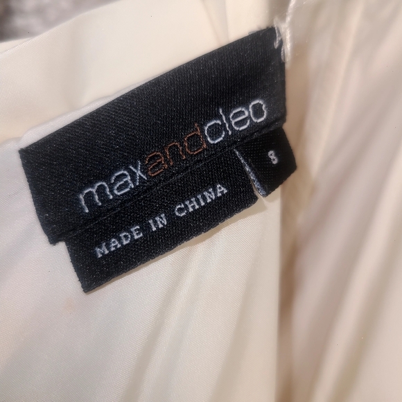 Cream and Black Strapless Sheath Cocktail Dress - Picture 10 of 14